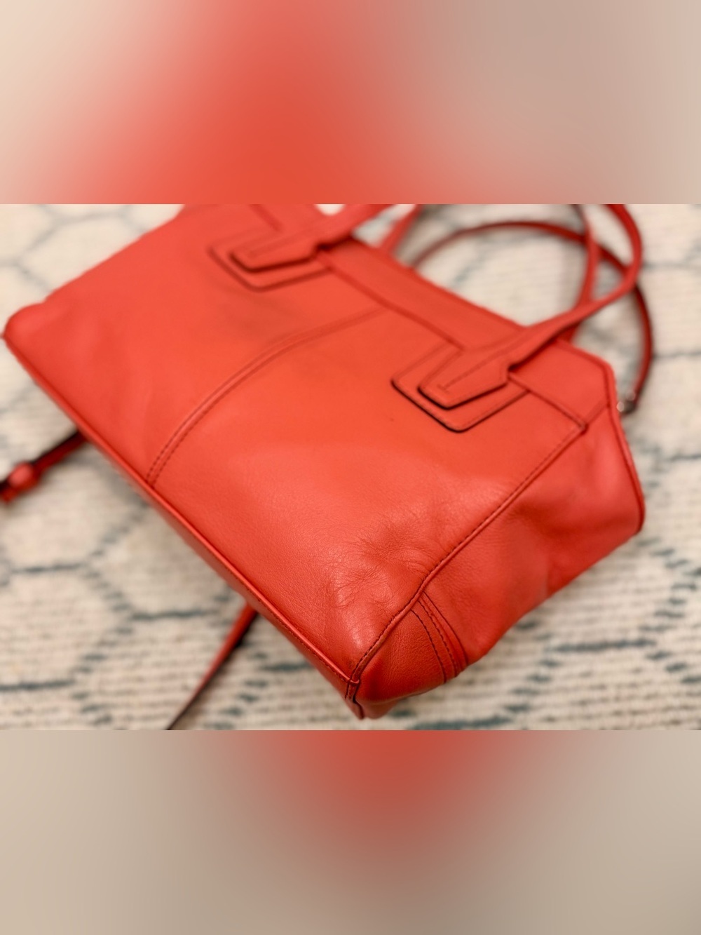 COACH Taylor Bette Mini Tote F27661 Coral Pink Leather 2-Way Crossbody Satchel - Picture 9 of 16